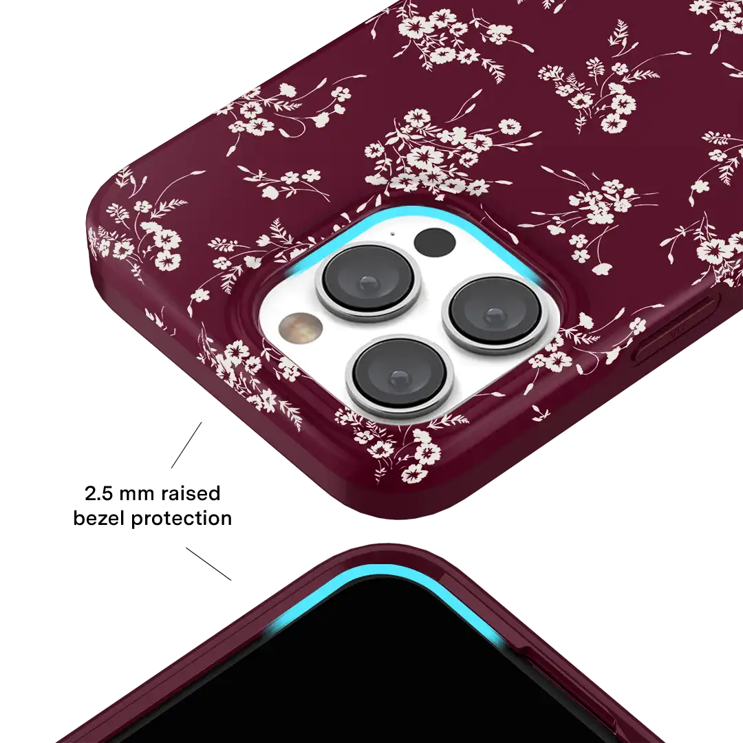 French Burgundy Floral iPhone Case