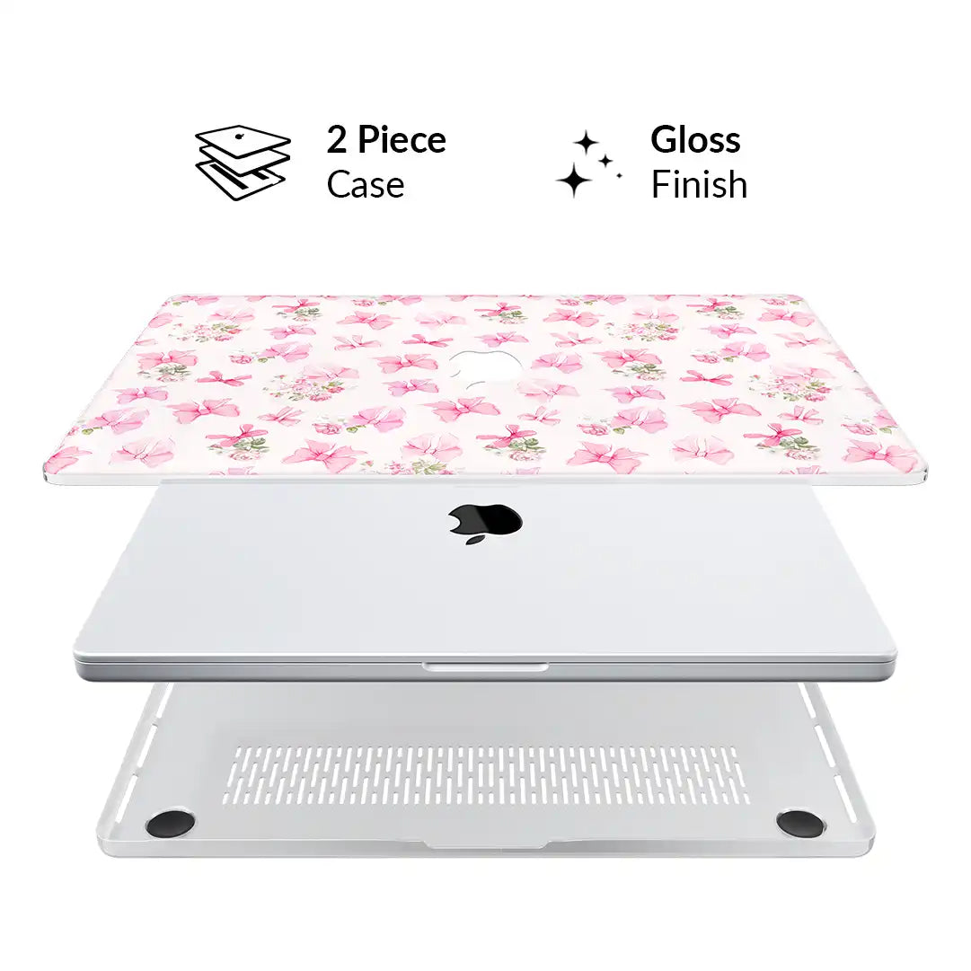 Posie Pink Bows MacBook Case