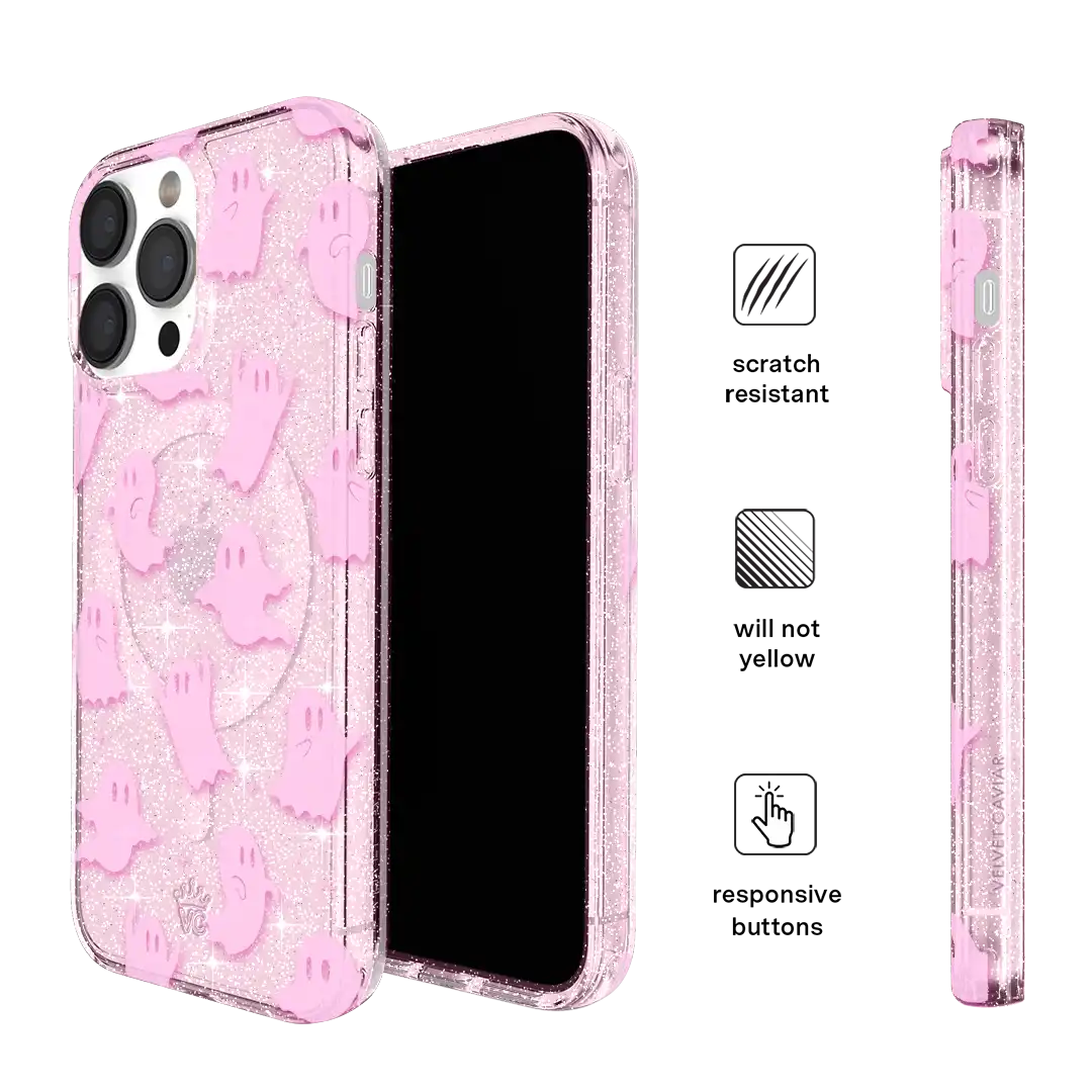 Ghosted Pink Glitter iPhone Case