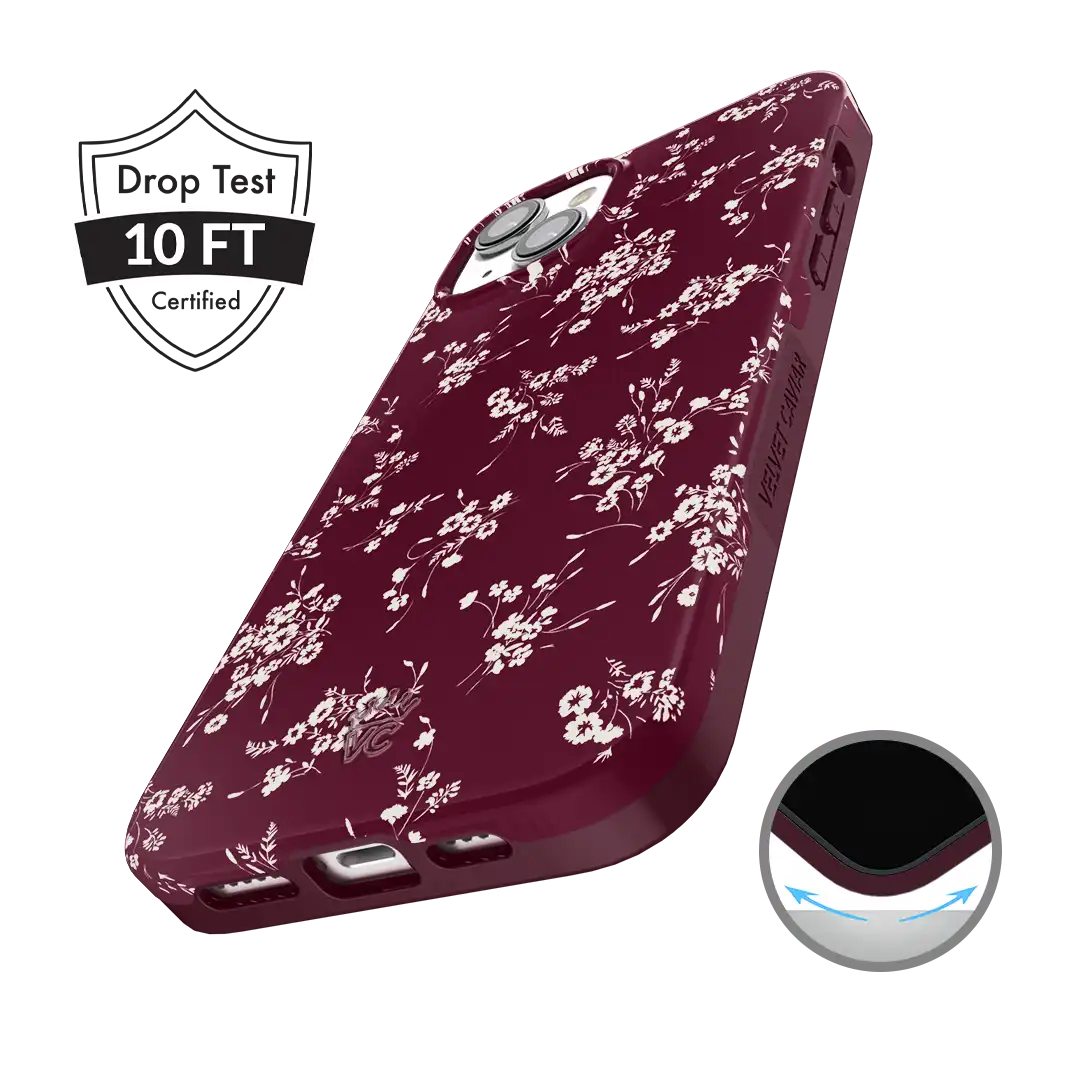 French Burgundy Floral iPhone Case
