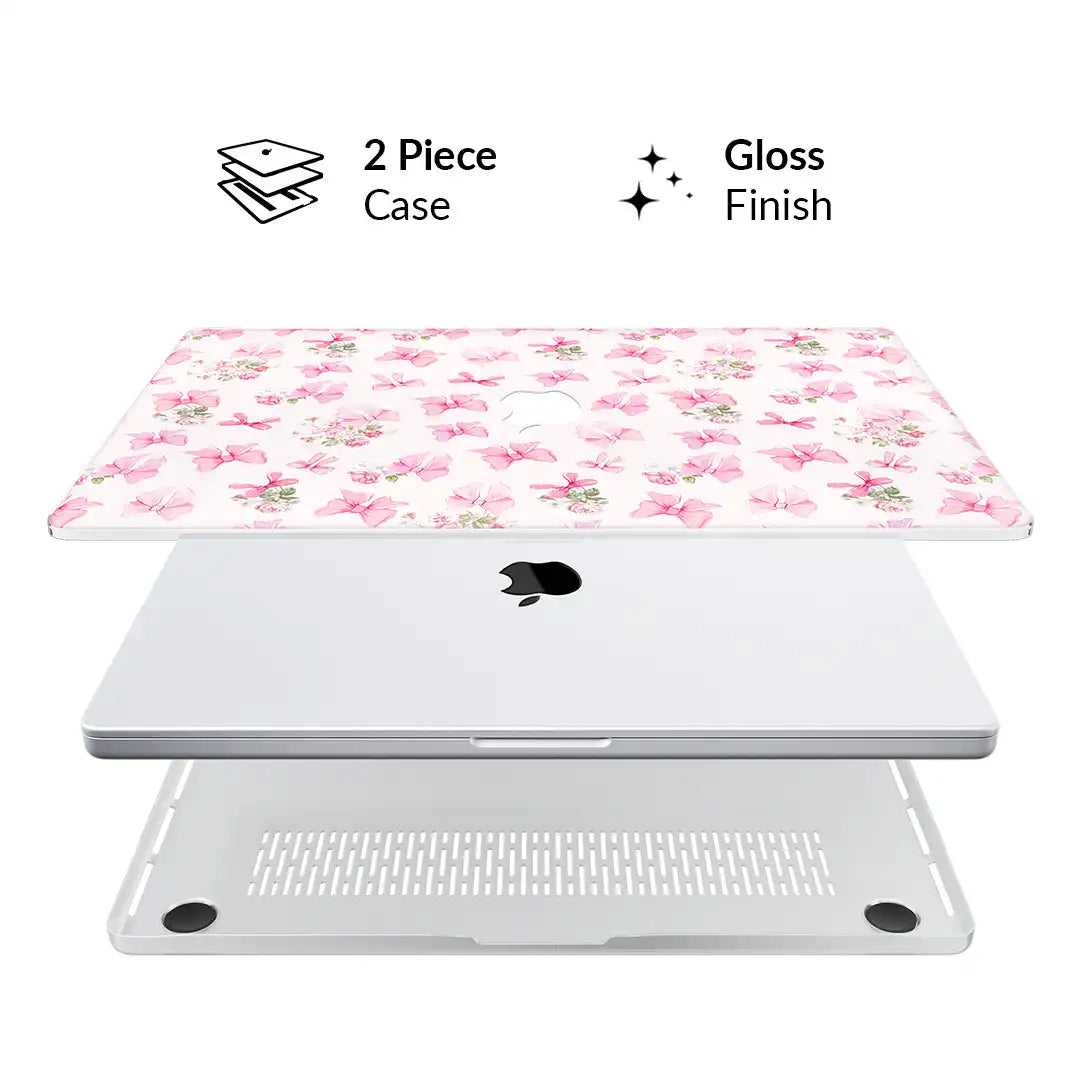 Posie Pink Bows MacBook Case