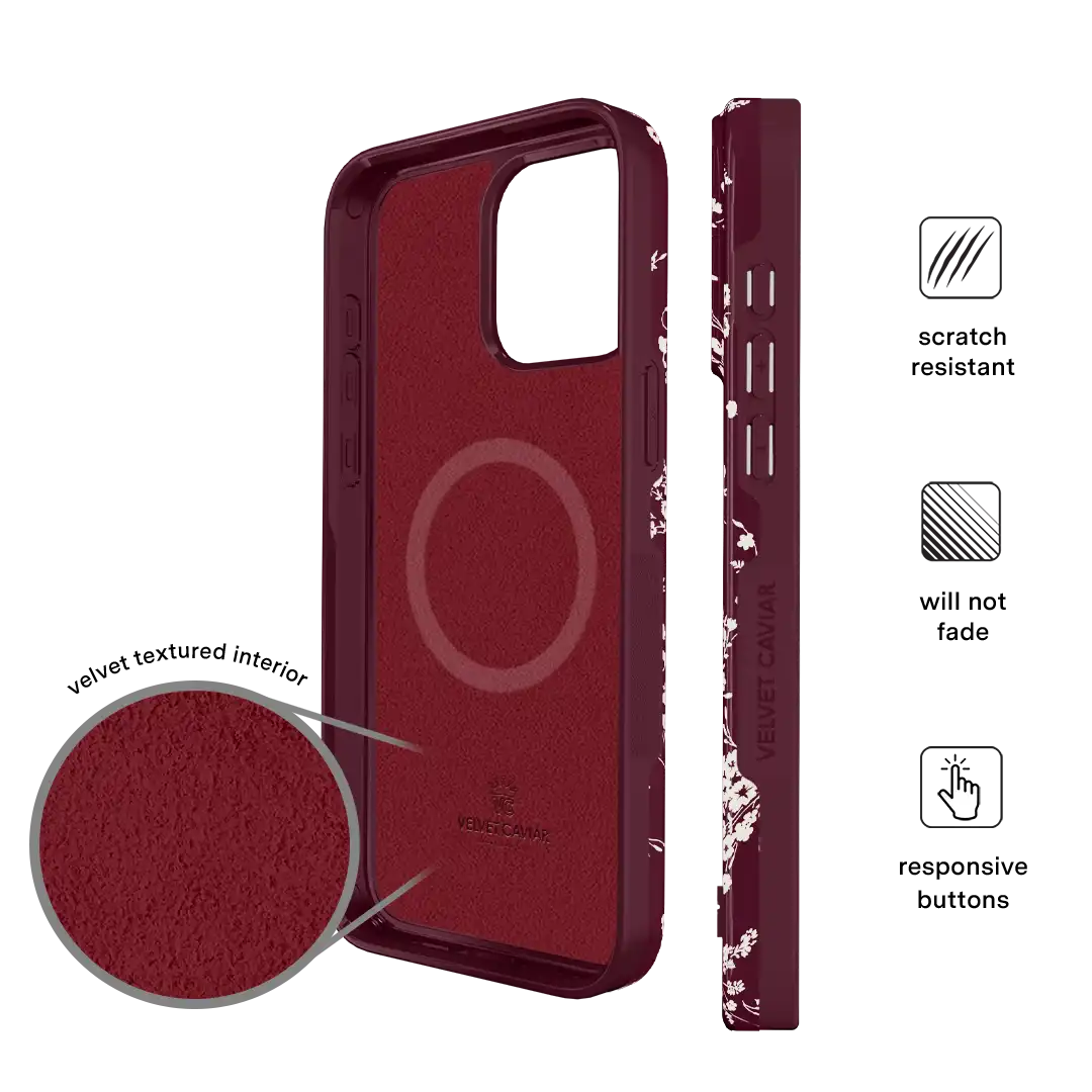 French Burgundy Floral iPhone Case