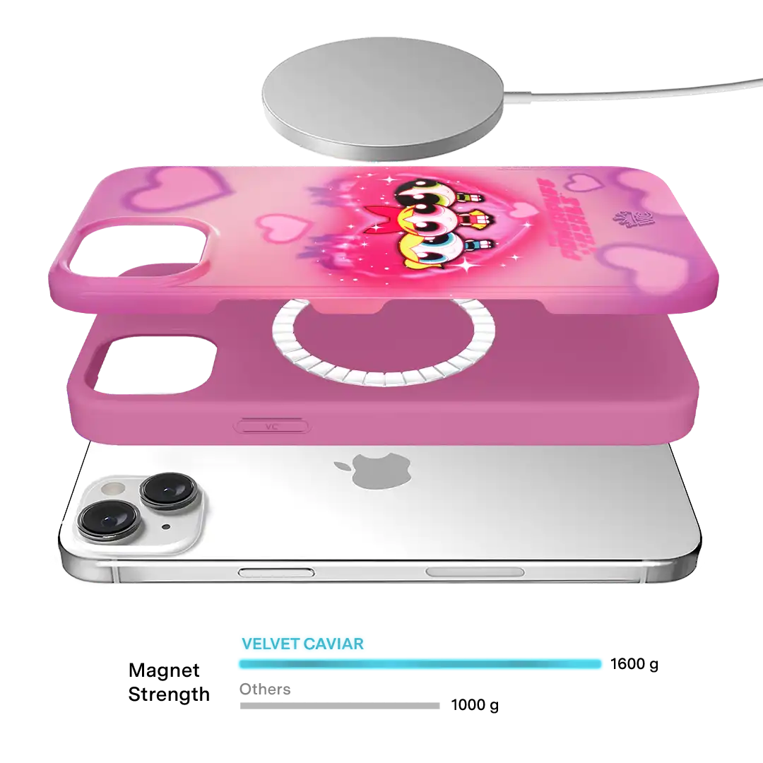 The Powerpuff Girls Airbrush Hearts iPhone Case
