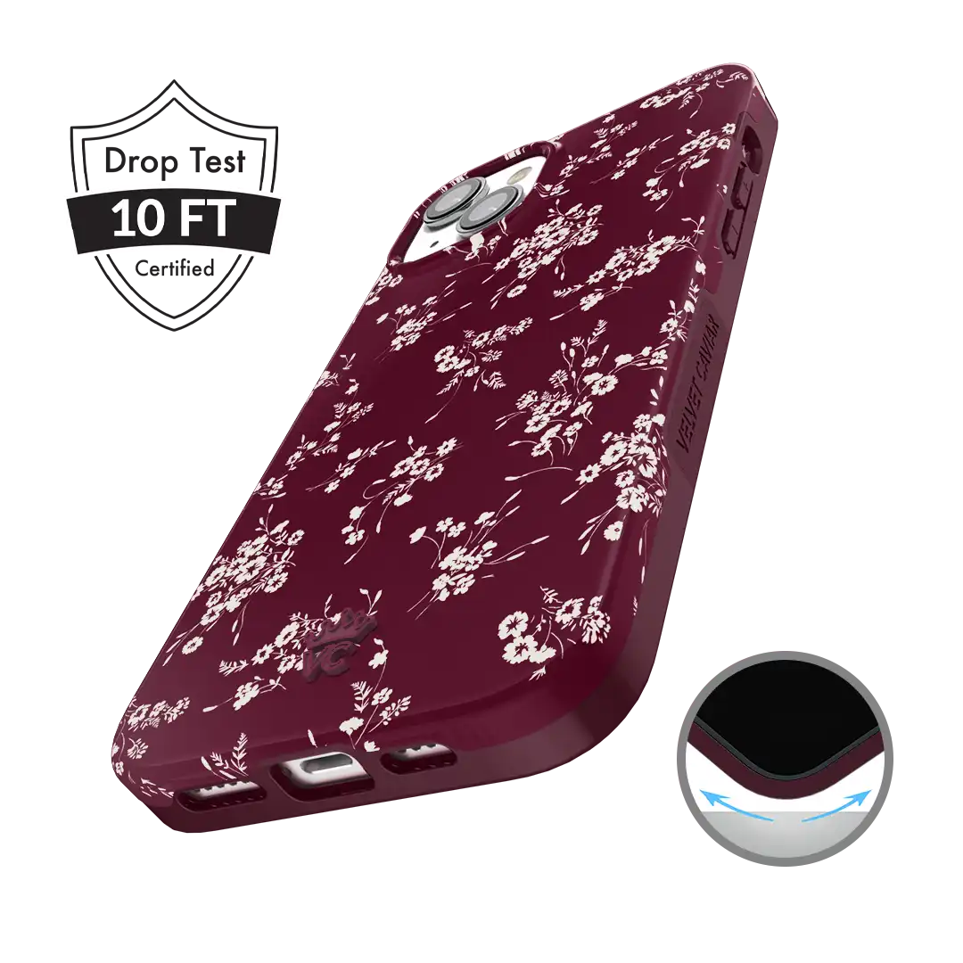 French Burgundy Floral iPhone Case
