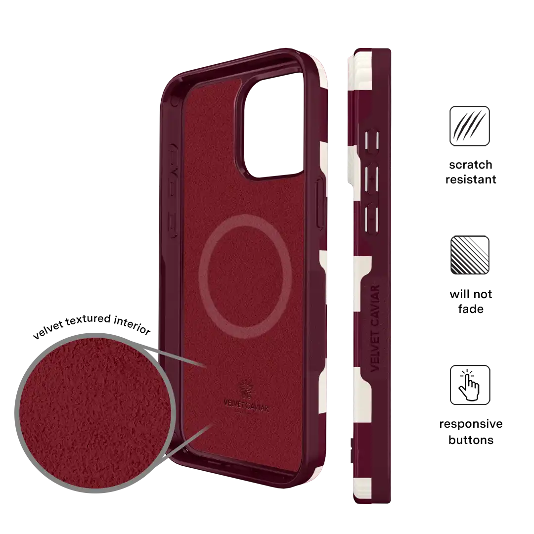 Burgundy Vibe Check iPhone Case