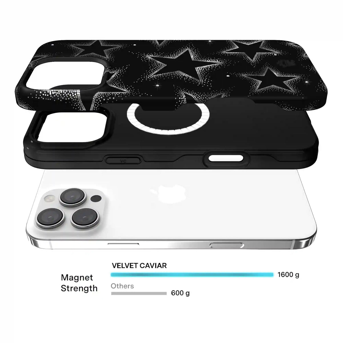 Crystal Chrome Stars iPhone Case