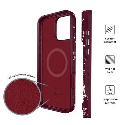 French Burgundy Floral iPhone Case