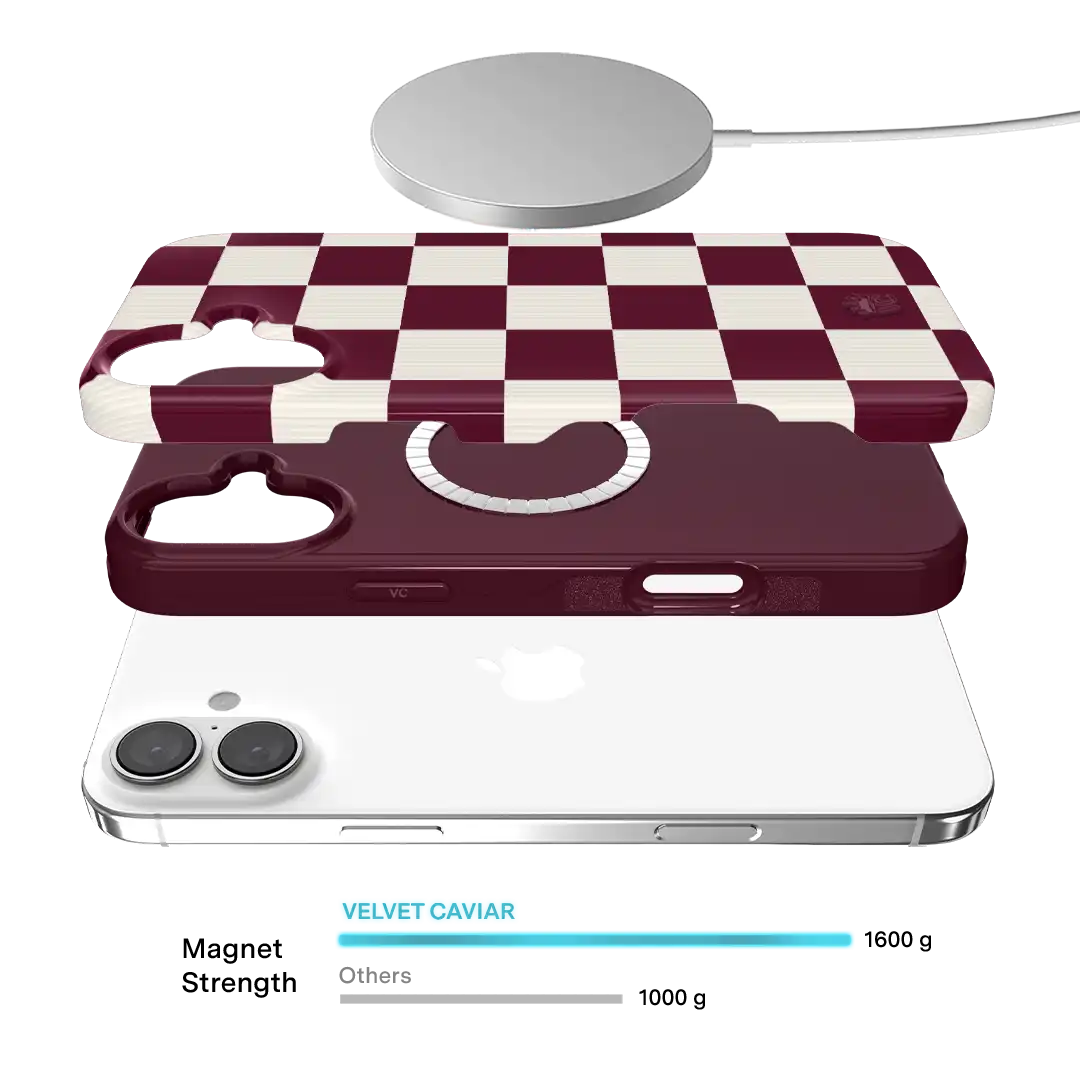 Burgundy Vibe Check iPhone Case