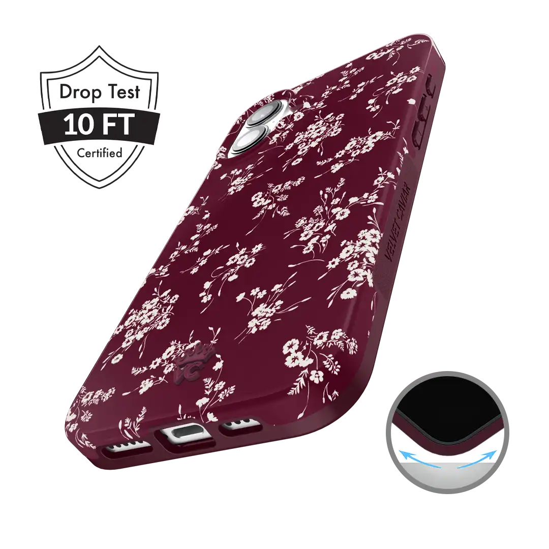 French Burgundy Floral iPhone Case