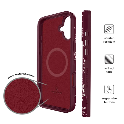 French Burgundy Floral iPhone Case