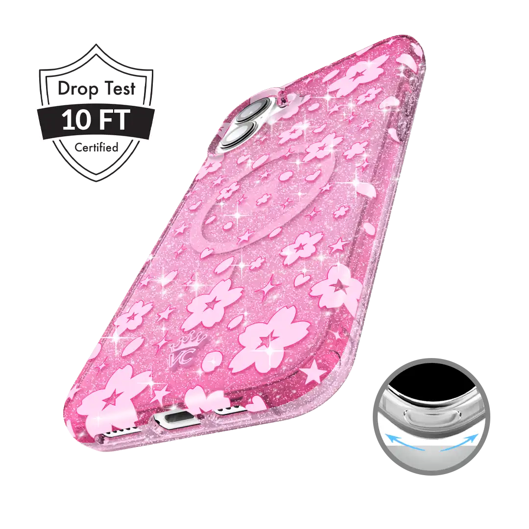 Cherry Blossom Glitter iPhone Case