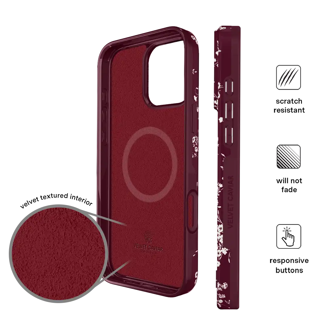 French Burgundy Floral iPhone Case