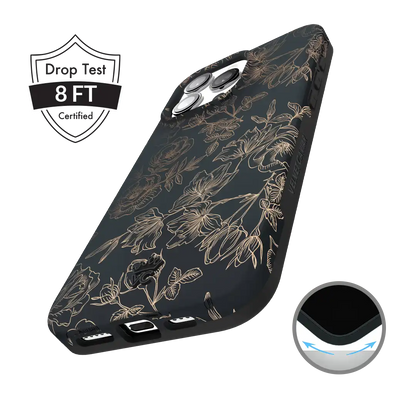 Floral Rose Gold Chrome iPhone Case