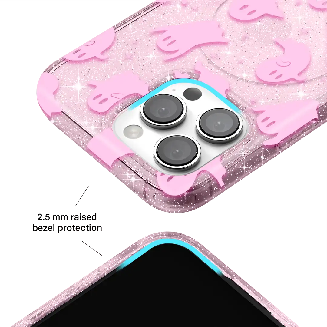 Ghosted Pink Glitter iPhone Case