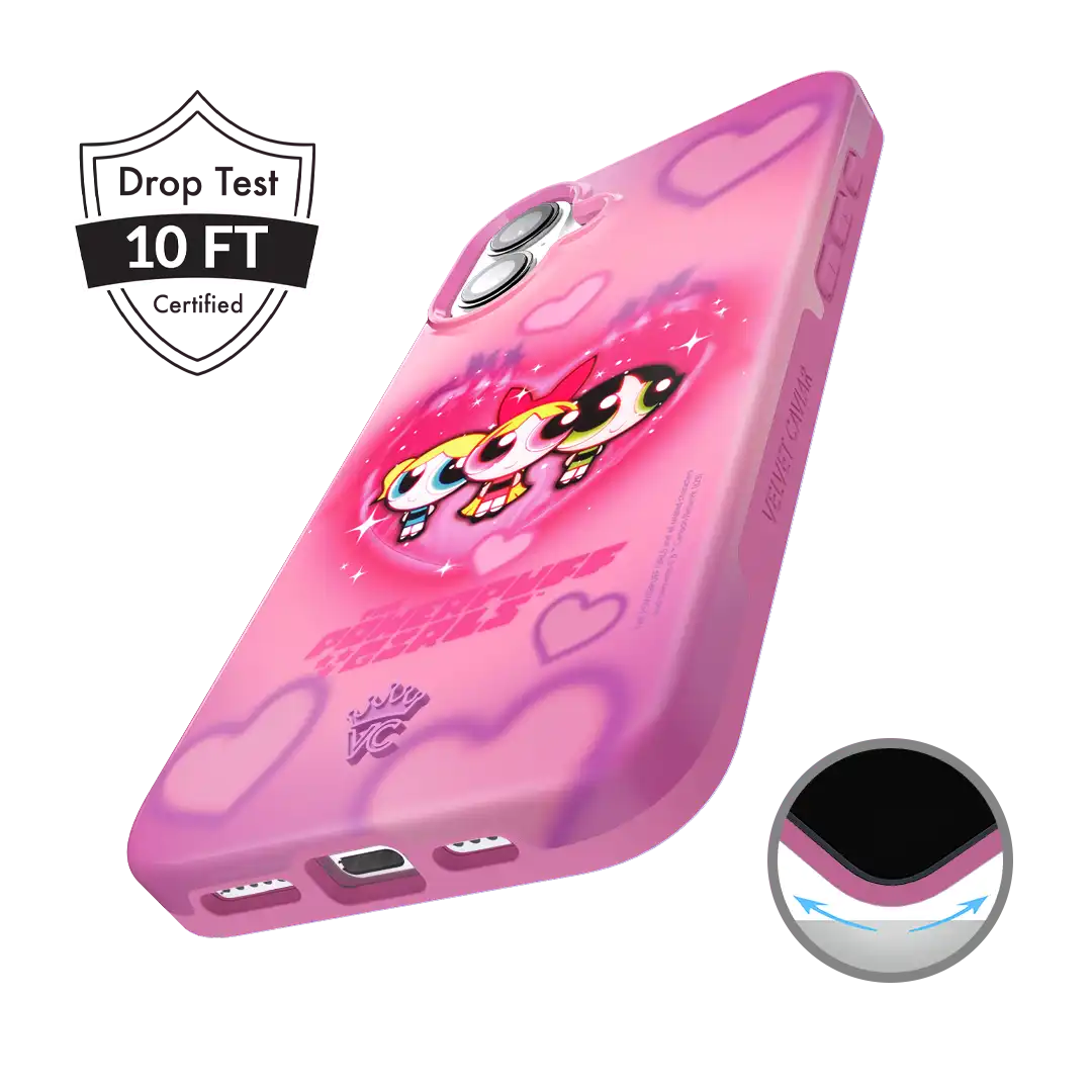 The Powerpuff Girls Airbrush Hearts iPhone Case