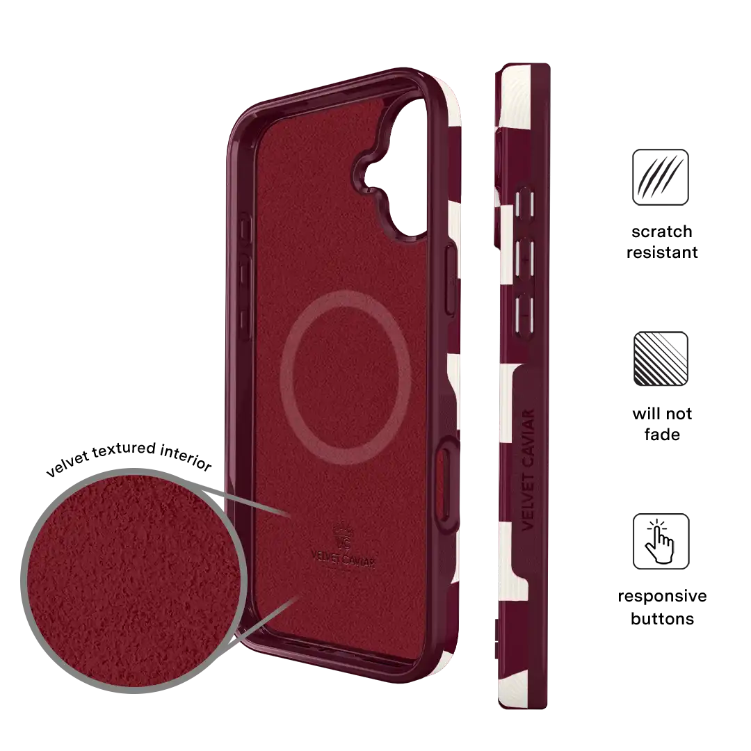 Burgundy Vibe Check iPhone Case