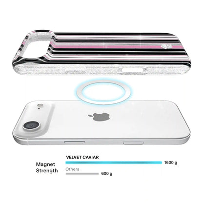 Pretty Punk Stripes Glitter iPhone Case