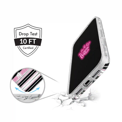 Pretty Punk Stripes Glitter iPhone Case