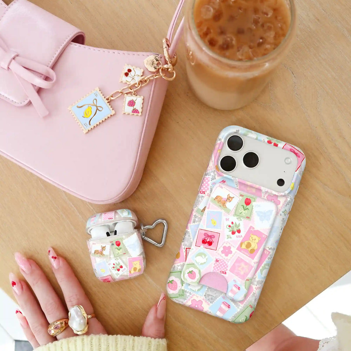 Spring Whimsy Stamps Glitter MagSafe Wallet