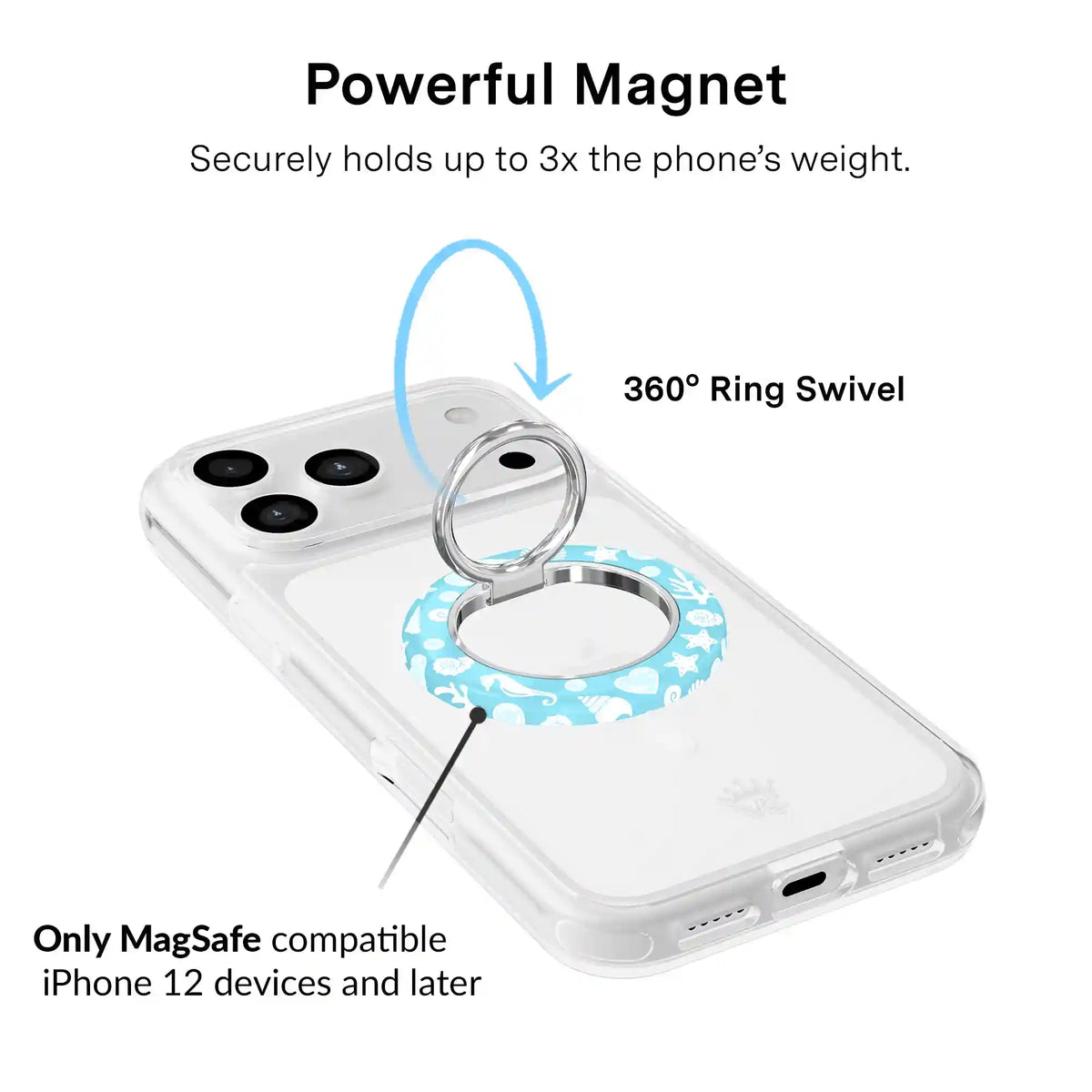 Aquamarine Holo MagSafe Grip Ring