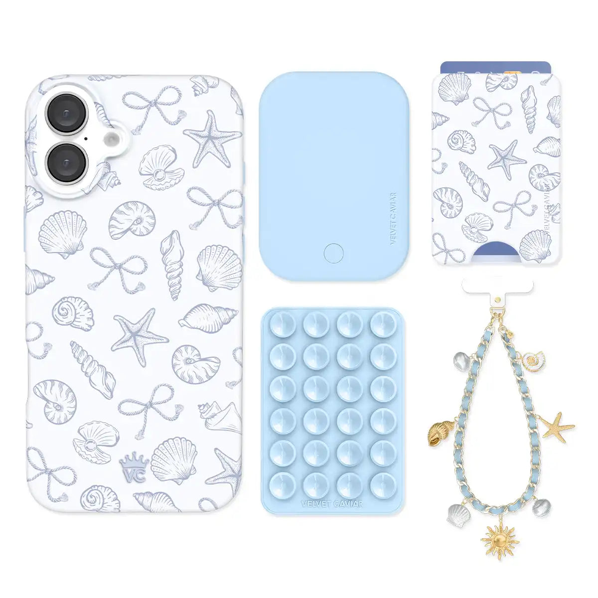 Coastal Seashells iPhone Bundle Set - Wallet