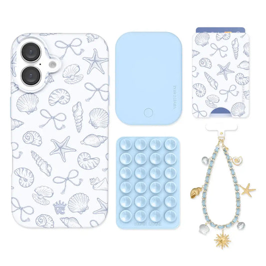 Coastal Seashells iPhone Bundle Set - Wallet