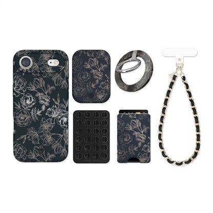 Floral Rose Gold Chrome iPhone Bundle Set