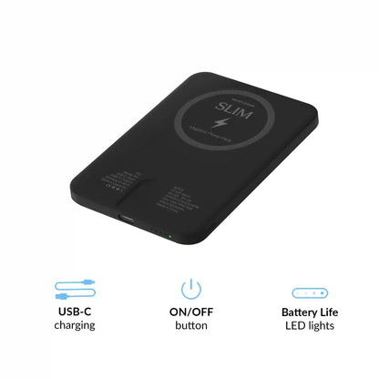 Black Slim Portable MagSafe Charger Power Pack