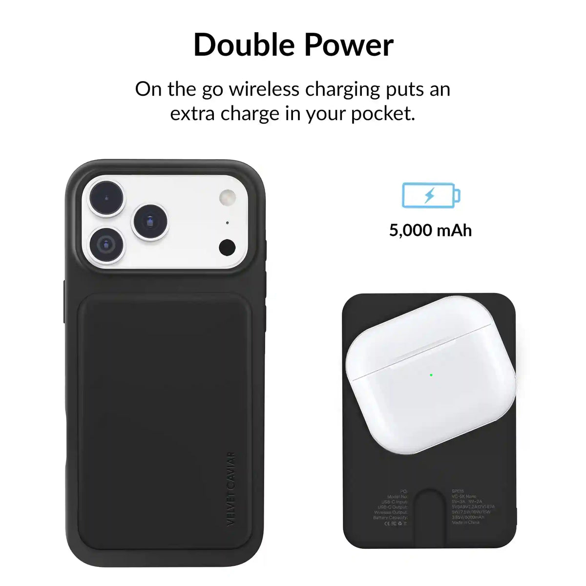 Black Slim Portable MagSafe Charger Power Pack