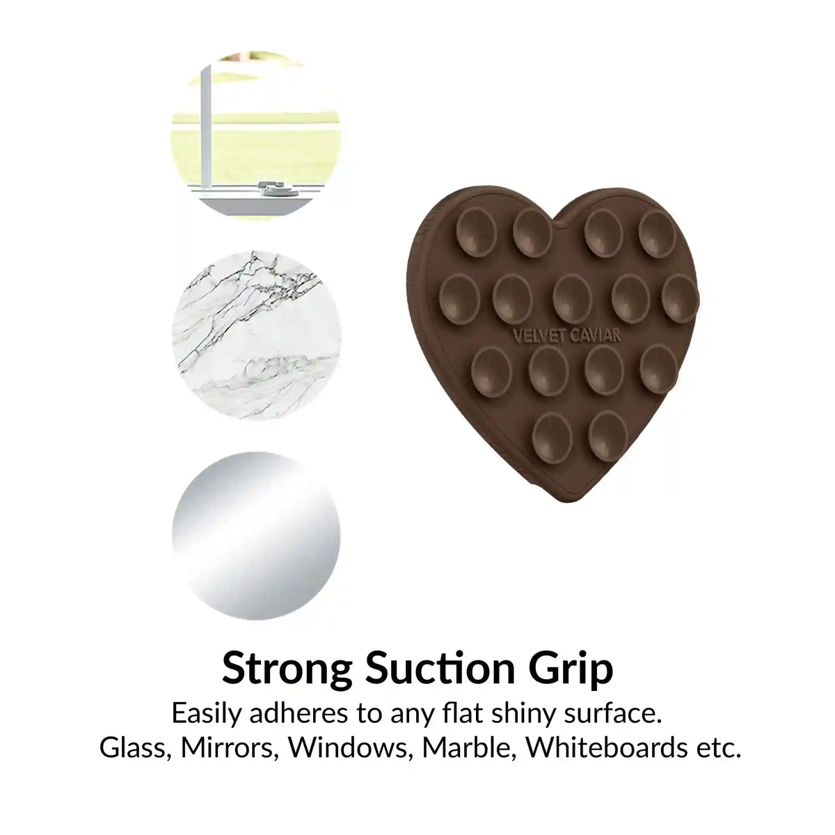 Espresso Brown Heart MagSafe MightyGrip