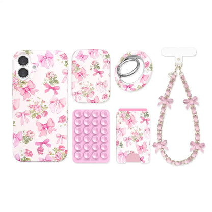 Posie Pink Bows iPhone Bundle Set