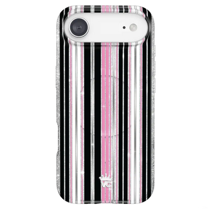 Pretty Punk Stripes Glitter iPhone Case