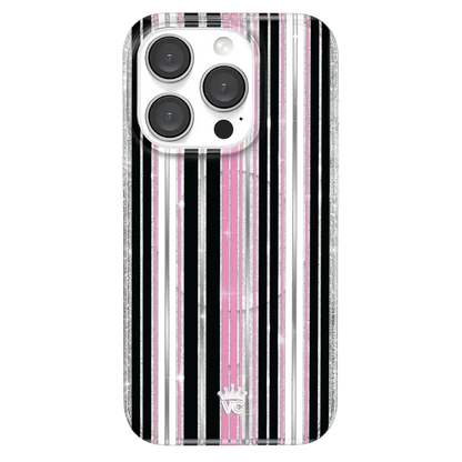 Pretty Punk Stripes Glitter iPhone Case