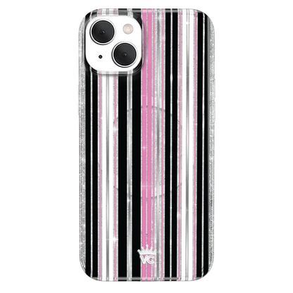Pretty Punk Stripes Glitter iPhone Case