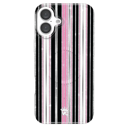 Pretty Punk Stripes Glitter iPhone Case