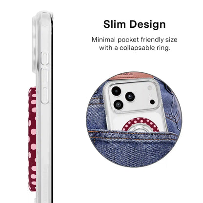 Raspberry Polka Dot MagSafe Grip Ring