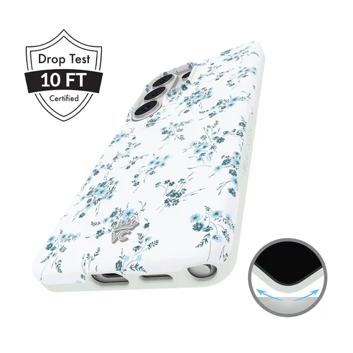 French Blue Floral Samsung Case