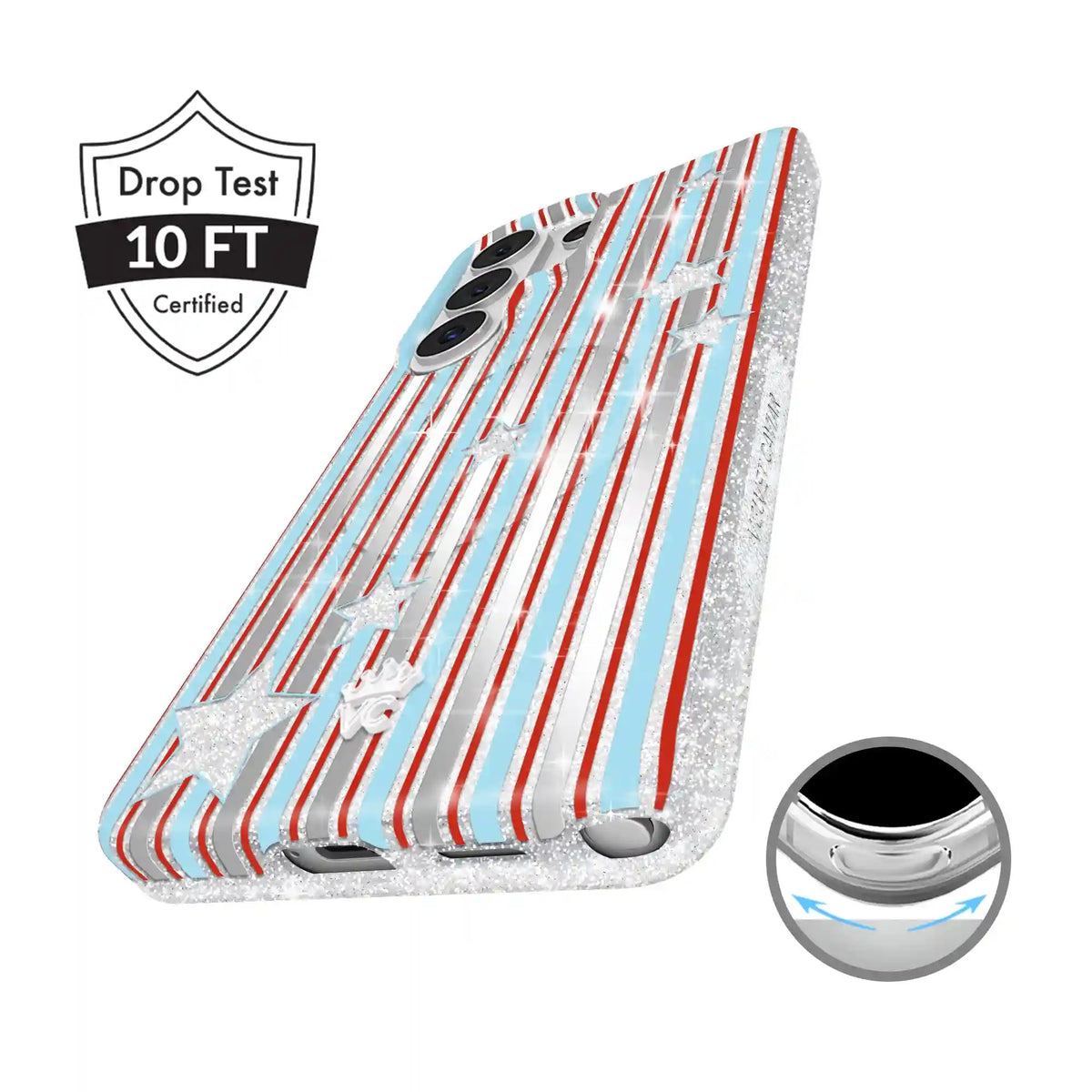 Stars & Stripes Glitter Samsung Case