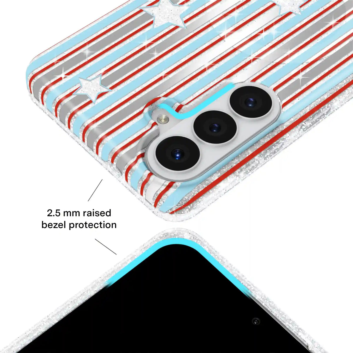 Stars & Stripes Glitter Samsung Case