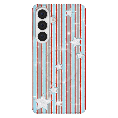 Stars & Stripes Glitter Samsung Case