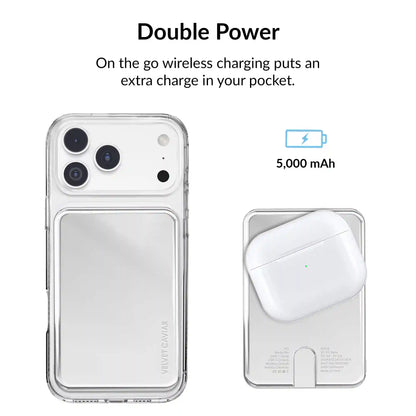 Silver Chrome Slim Portable MagSafe Charger Power Pack