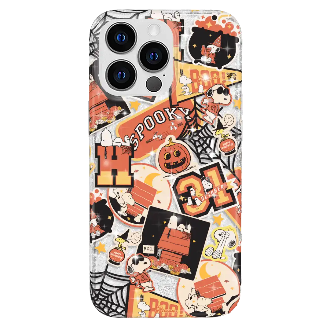 Snoopy Halloween Varsity Glitter iPhone Case