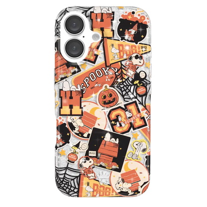 Snoopy Halloween Varsity Glitter iPhone Case
