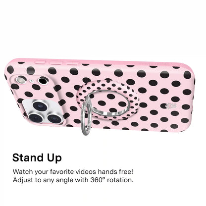 Princess Pink Polka Dot MagSafe Grip Ring