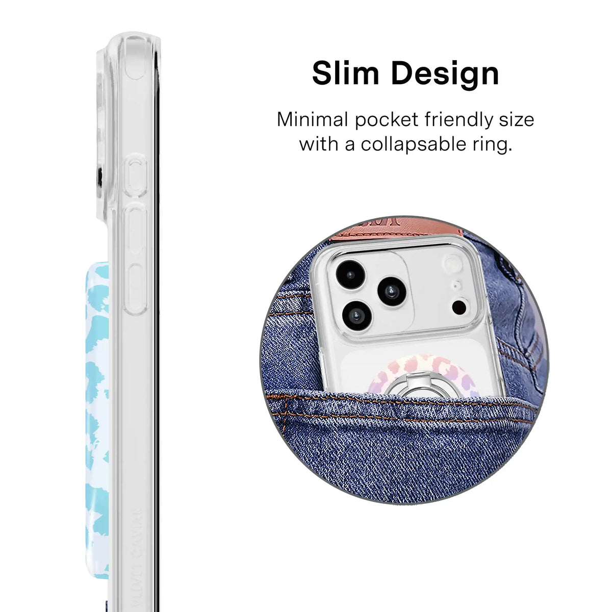 White Opal Leopard MagSafe Grip Ring