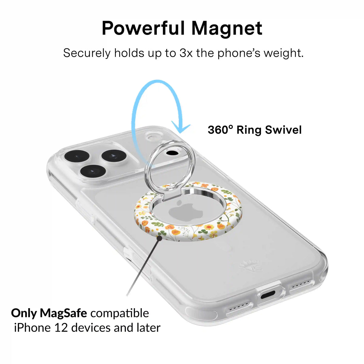 Whimsical Floral MagSafe Grip Ring