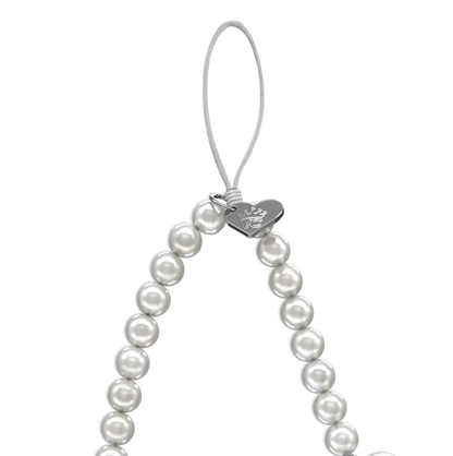 Vintage Pearl Heart Phone Charm