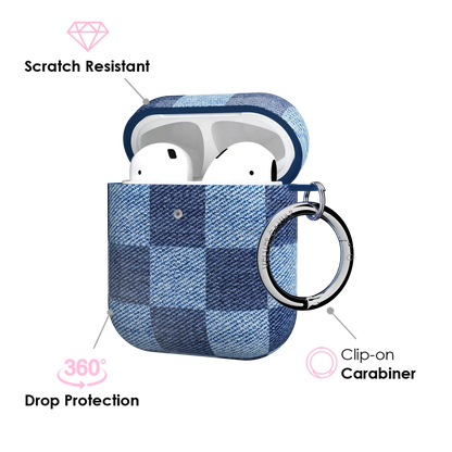 Denim Vibe Checkered AirPod Case