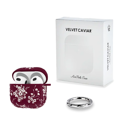 French Burgundy Floral AirPod Case