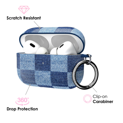 Denim Vibe Checkered AirPod Case